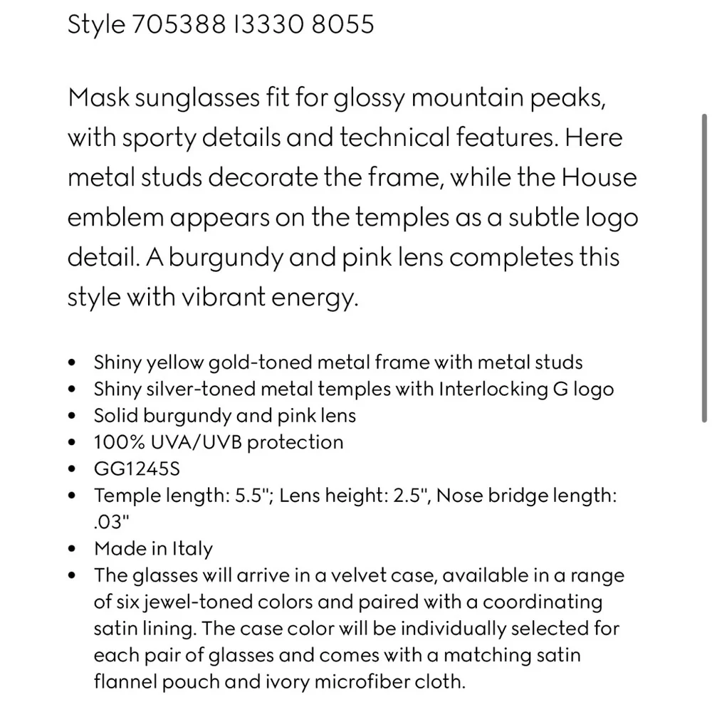 Gucci 99mm shield sunglasses